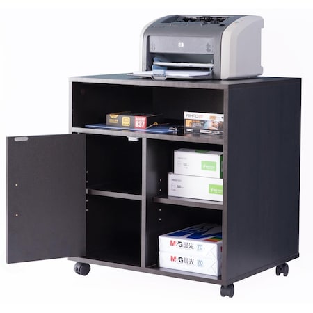 Basicwise 26 x 23.75 x 19.75 in. Printer Kitchen Office Storage Stand with Casters, Black BA435575
